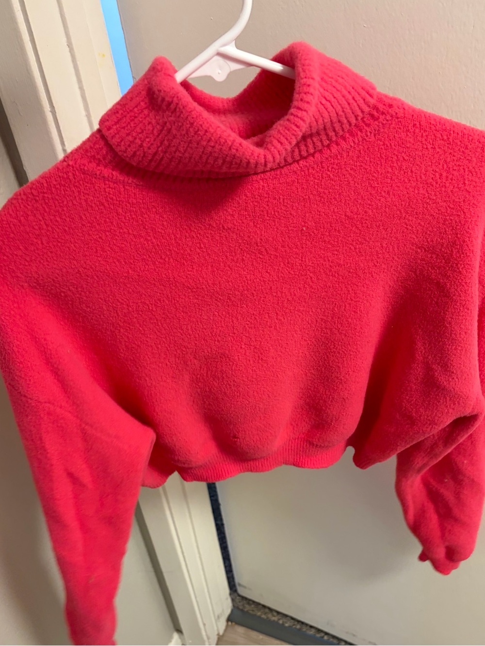 FLAWED Zara Pink Turtleneck Cropped Sweater Size M - Picture 7 of 9